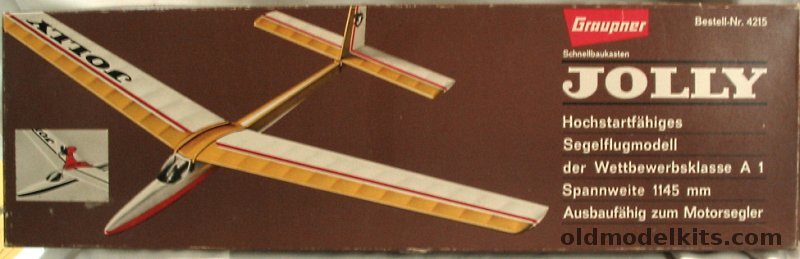 Graupner Jolly Glider or Motor Glider - 45 inch Wingspan Class A-1 Airplane, 4215 plastic model kit